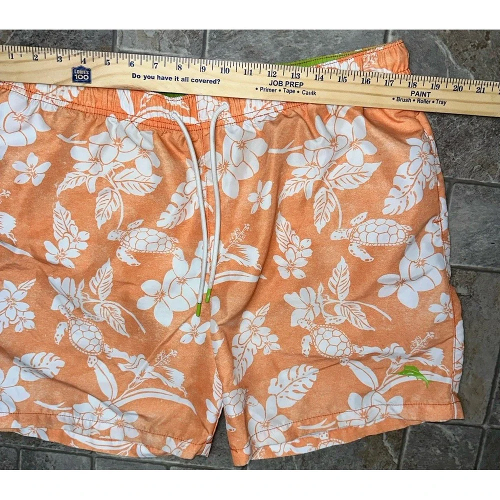 Tommy Bahama‎ XL Swim Trunks Lined Floral Hawaiian Sea Life Turtles